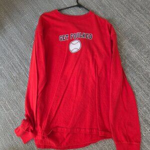 Boston Red Sox Foulke #29 “Get Foulked” Red Long Sleeve Shirt XL